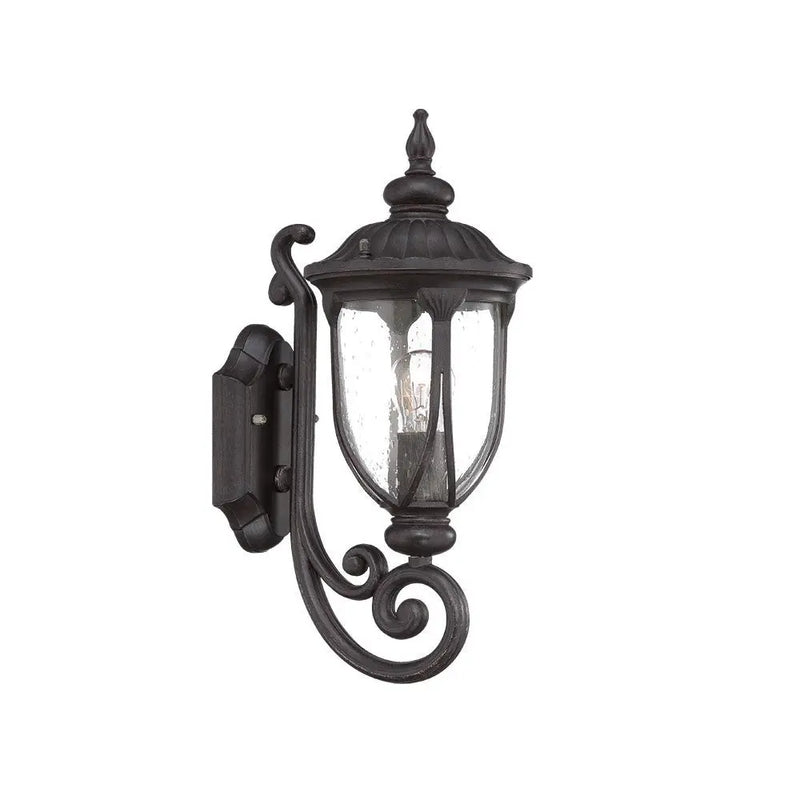 Black And Clear Seeded Dimmable Outdoor Hanging Light With Black And Clear Shades Homeroots Outdoor