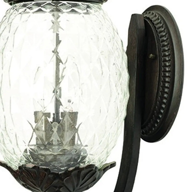 Black And Clear Three Light Crackled Dimmable Outdoor Hanging Lights With Black And Clear Shades Homeroots Outdoor