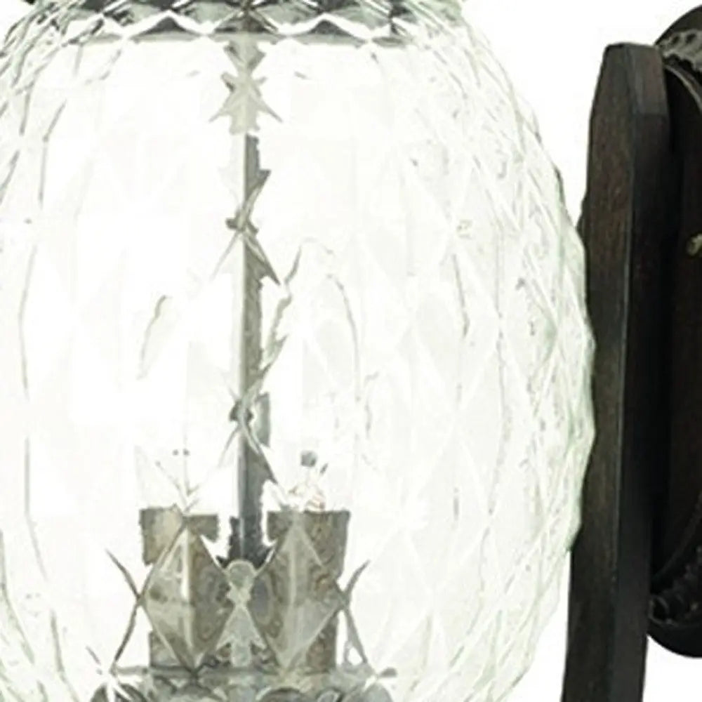 Black And Clear Three Light Crackled Dimmable Outdoor Hanging Lights With Black And Clear Shades Homeroots Outdoor