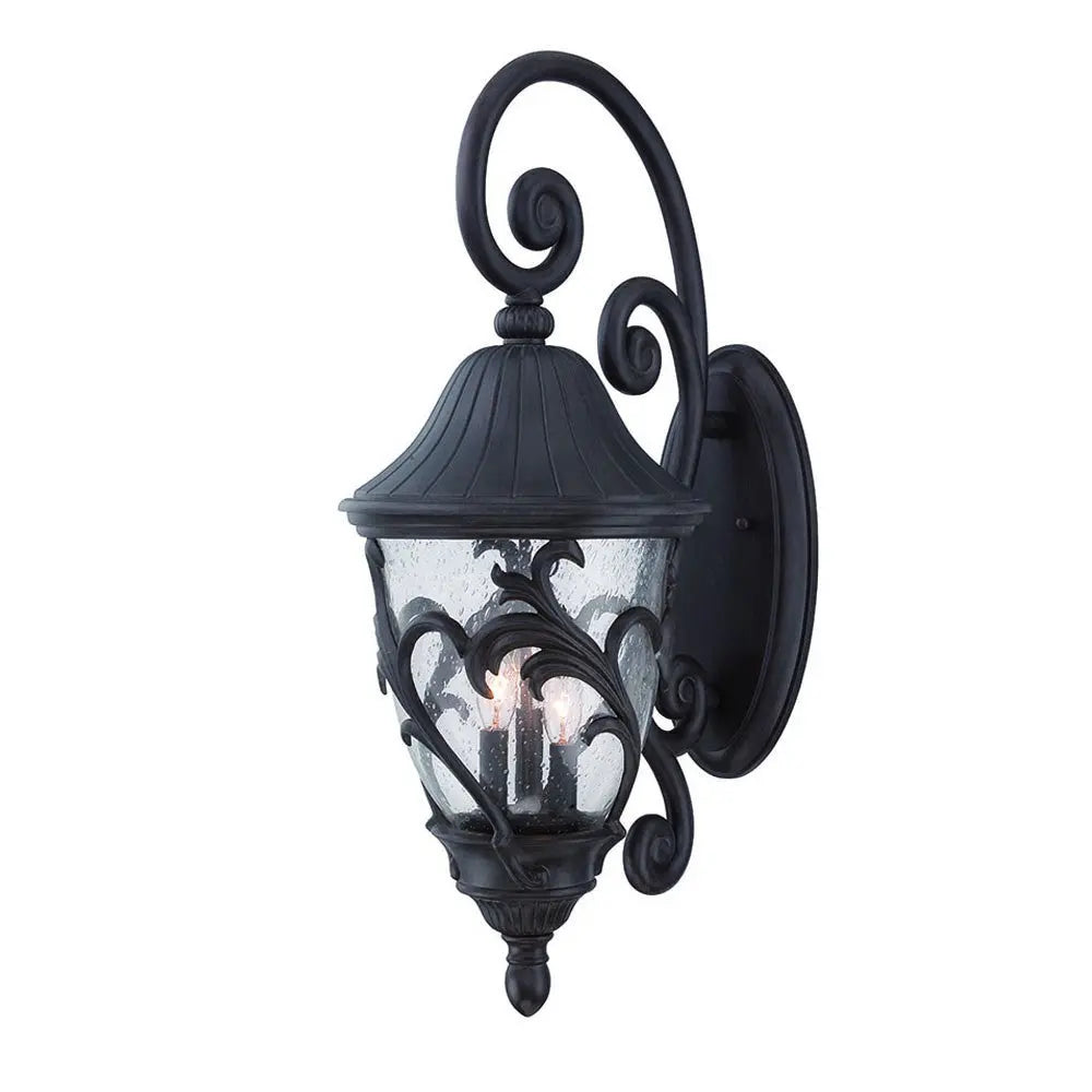 Black And Clear Three Light Frosted Dimmable Outdoor Hanging Lights With Black And Clear Shades Homeroots Outdoor