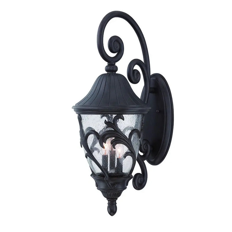Black And Clear Three Light Frosted Dimmable Outdoor Hanging Lights With Black And Clear Shades Homeroots Outdoor