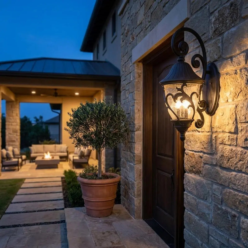Black And Clear Three Light Frosted Dimmable Outdoor Hanging Lights With Black And Clear Shades Homeroots Outdoor