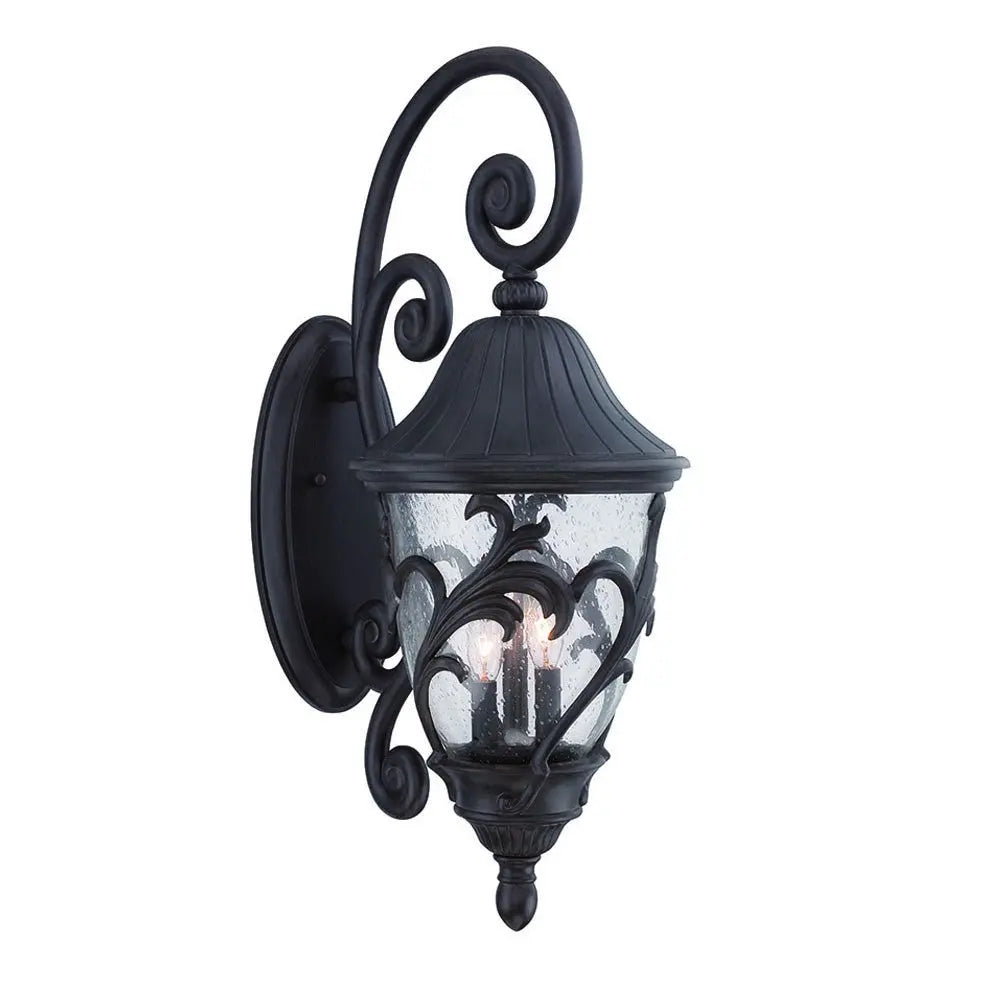 Black And Clear Three Light Frosted Dimmable Outdoor Hanging Lights With Black And Clear Shades Homeroots Outdoor