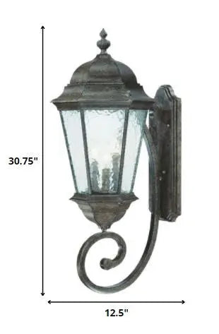 Black And Clear Three Light Hammered Dimmable Outdoor Hanging Lights With Black And Clear Shades Homeroots Outdoor