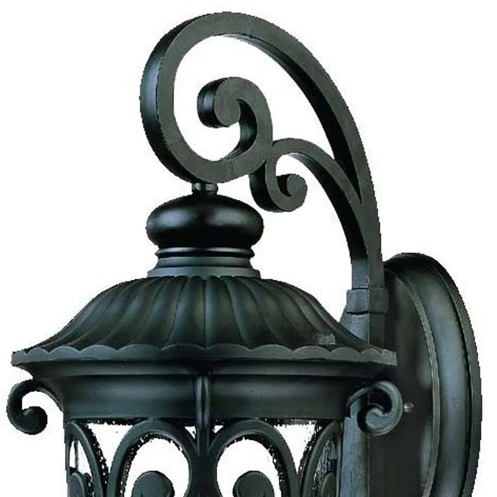 Black And Clear Three Light Seeded Dimmable Outdoor Hanging Lights With Black And Clear Shades Homeroots Outdoor