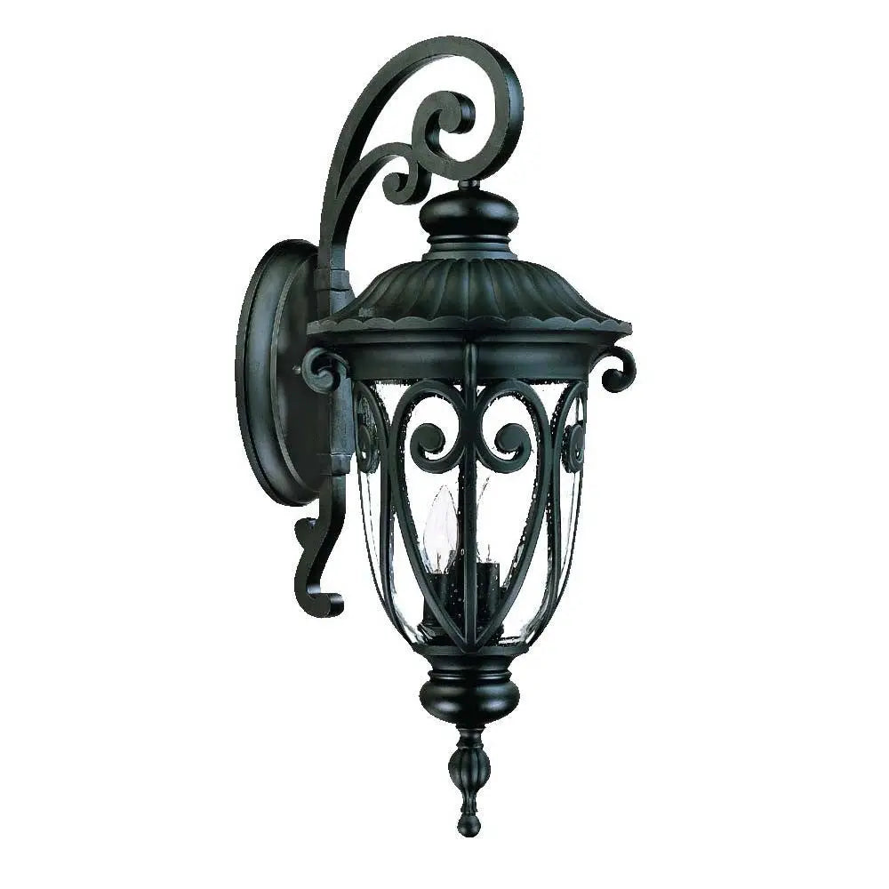 Black And Clear Three Light Seeded Dimmable Outdoor Hanging Lights With Black And Clear Shades Homeroots Outdoor