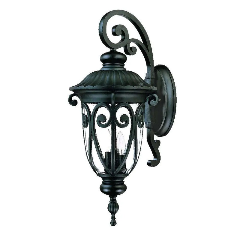 Black And Clear Three Light Seeded Dimmable Outdoor Hanging Lights With Black And Clear Shades Homeroots Outdoor