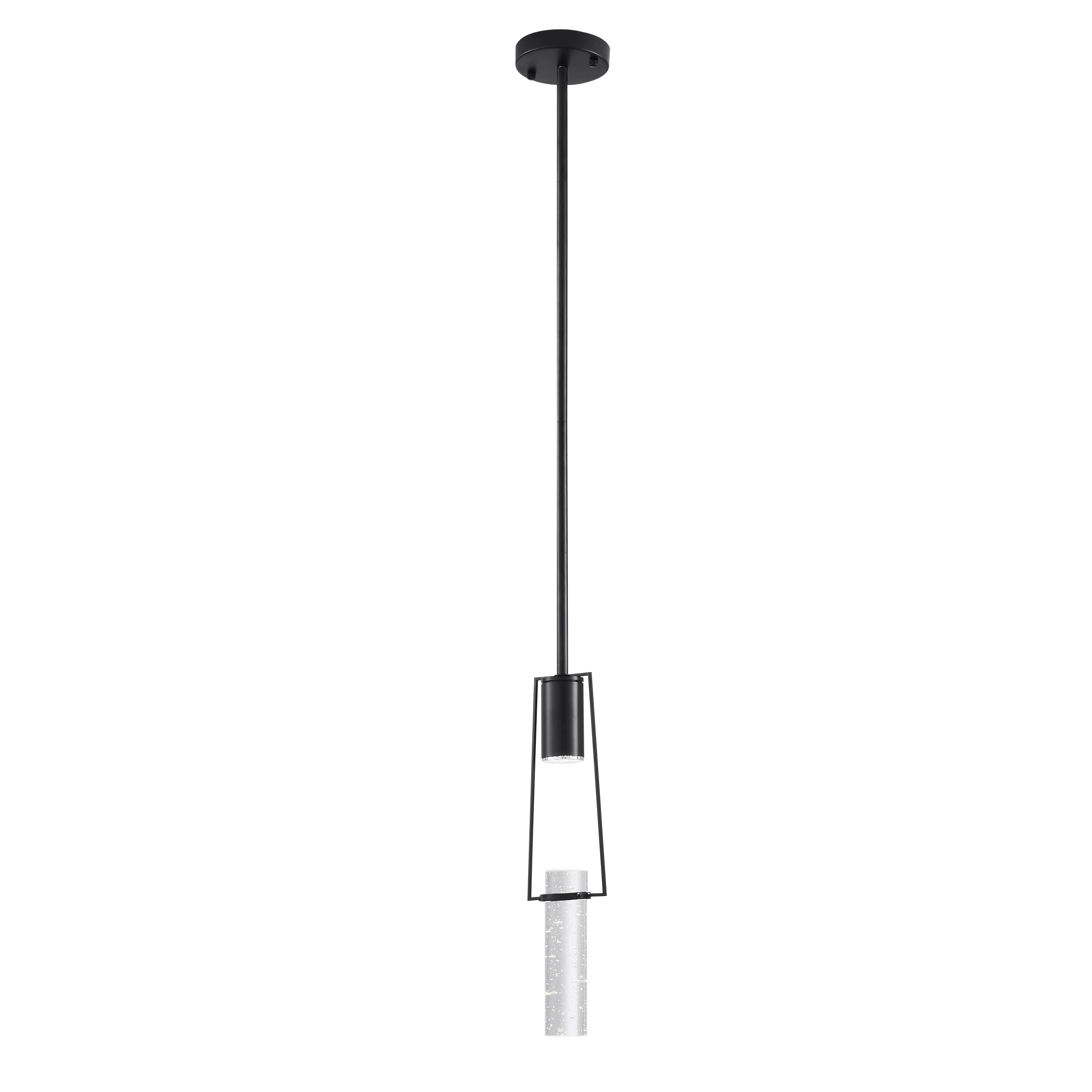 Black And Clear Transparent Metal LED Dimmable Chandelier With Clear Shades GreatEagleInc