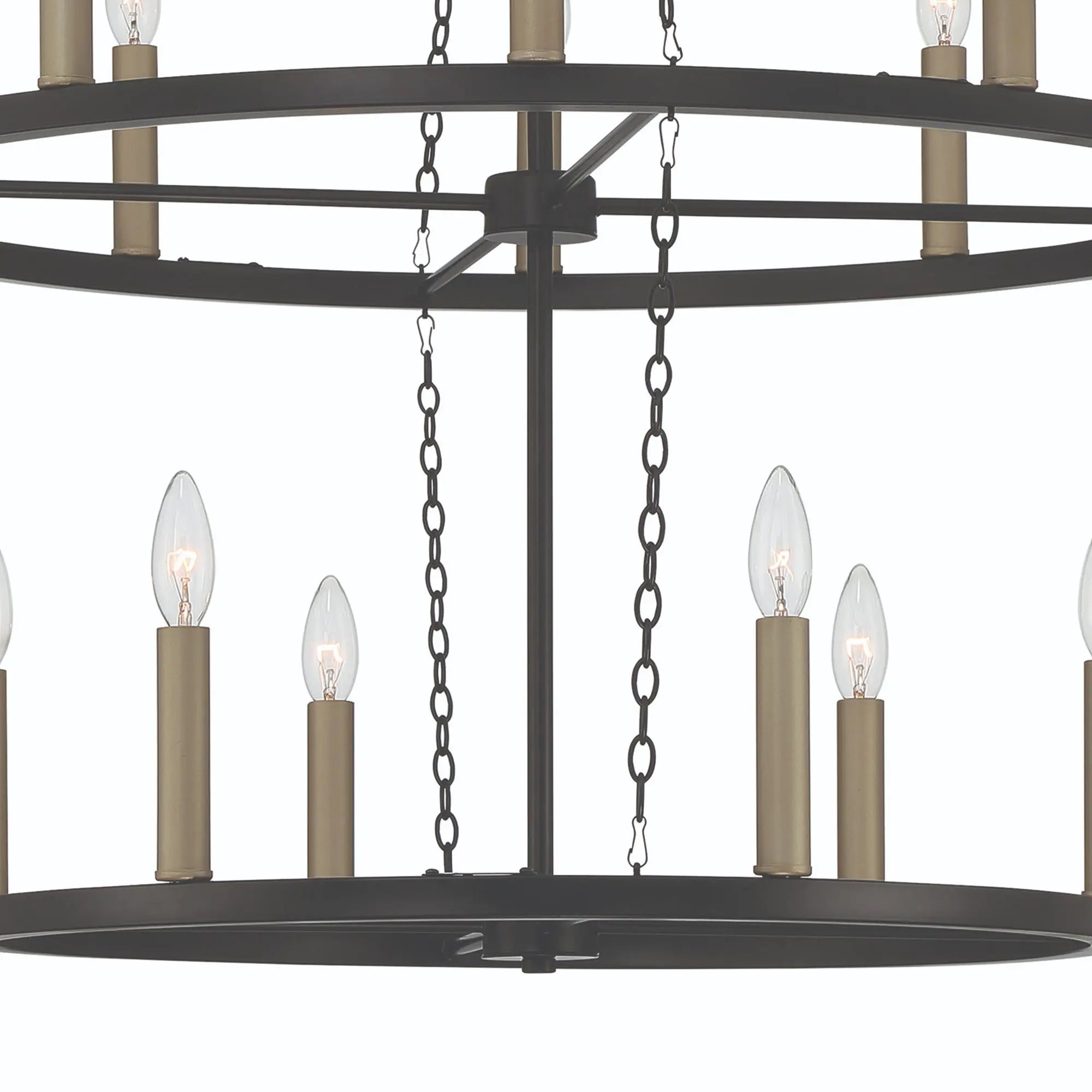 Black And Gold Candle Style Multi Light Metal Dimmable Chandelier Homeroots Lighting