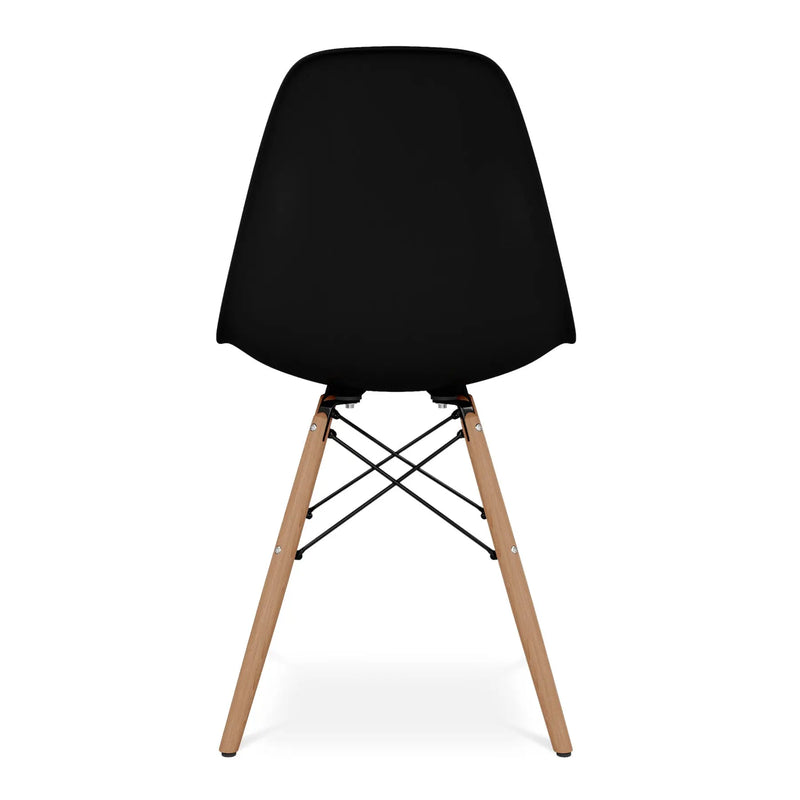 Black And Natural Heavy Duty Plastic And Wood Dining Side Chair Homeroots Kitchen & Dining