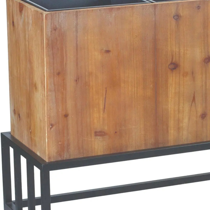 Black And Natural Metal 444 Ounce Rectangular Elevated Planter Homeroots Home Decor