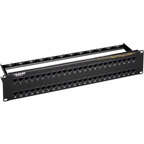 Black Box CAT6 Feed-Through Patch Panel - Unshielded, 48-Port Black Box Corporation