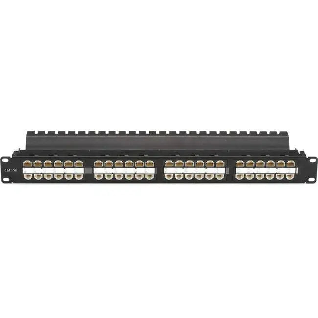 Black-Box-SpaceGAIN-CAT5e-High-Density-Feed-Through-Patch-Panel_-Unshielded_-48-Port_-1U-Black-Box-Corporation-335817932