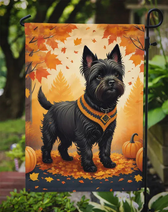 Black Cairn Terrier Fall Garden Flag Caroline's Treasures