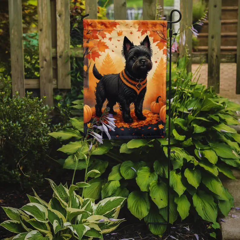 Black Cairn Terrier Fall Garden Flag Caroline's Treasures