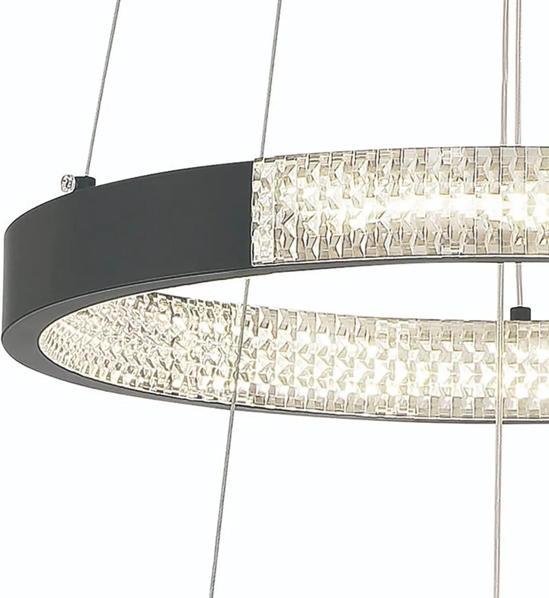 Black Candle Style Three Light Metal LED Dimmable Chandelier Homeroots Lighting