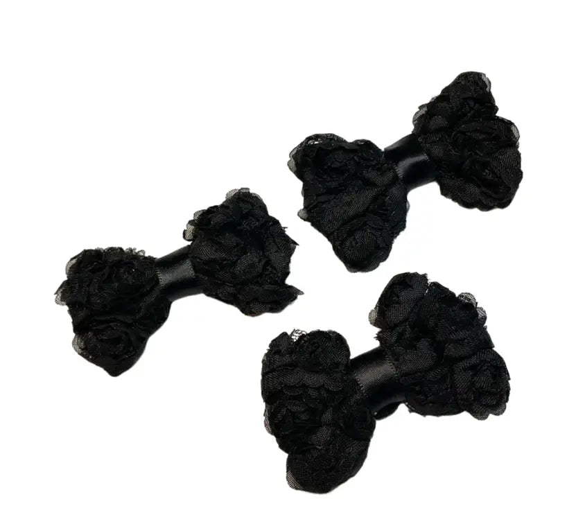 Black Chiffon Rosette Hairbows Bark Fifth Avenue