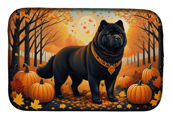 Black Chow Chow Fall Dish Drying Mat Caroline's Treasures