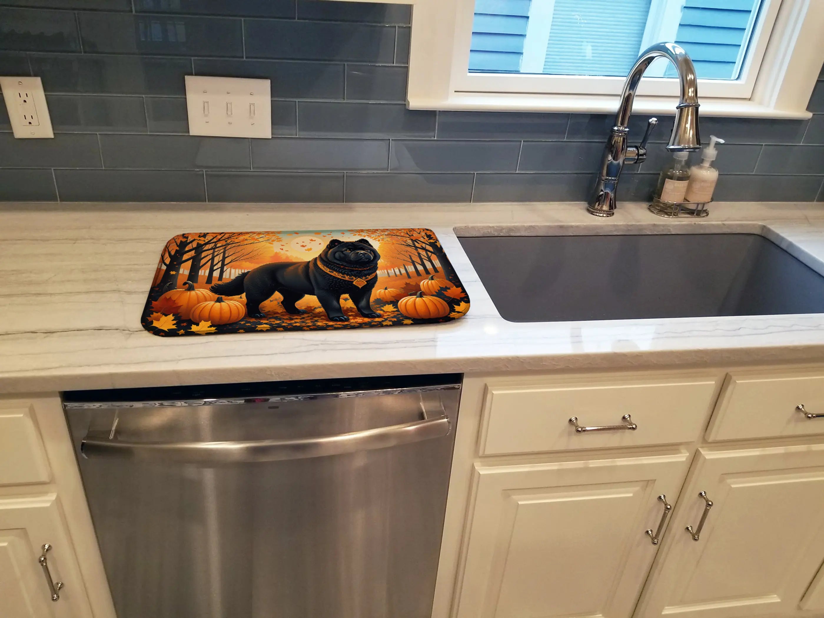 Black Chow Chow Fall Dish Drying Mat Caroline's Treasures