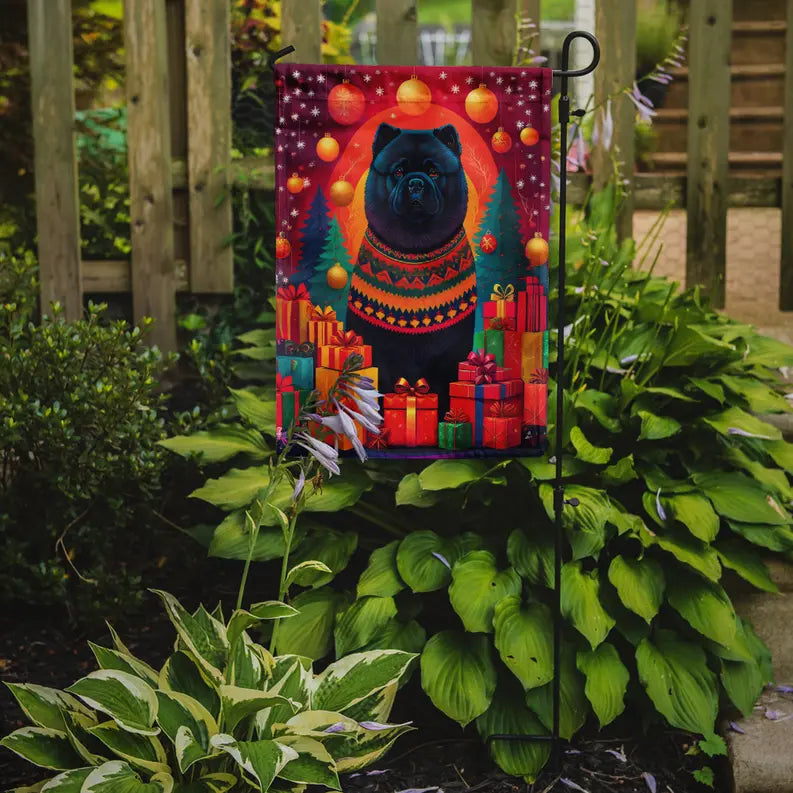 Black Chow Chow Holiday Christmas Garden Flag Caroline's Treasures