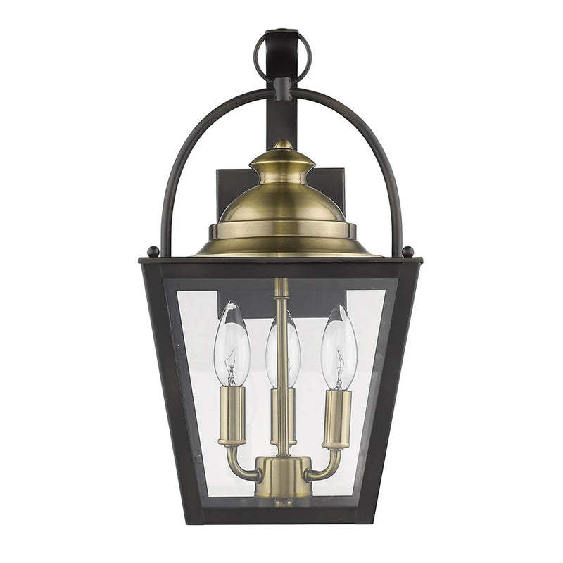 Black Clear And Brass Three Light Transparent Dimmable Outdoor Hanging Lights With Black Clear And Brass Shades Homeroots Outdoor