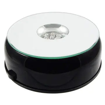 Black LED touch lamp with a clear glass top for modern home decor, ideal for ambient lighting.