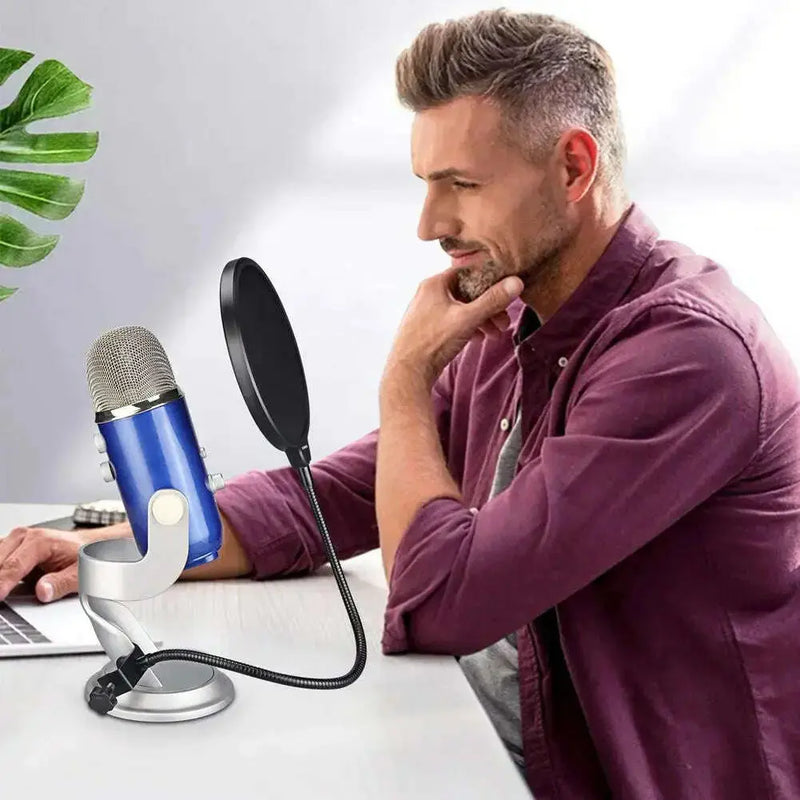 Black-Double-Layer-Studio-Microphone-Mic-Wind-Screen-Filter-For-Speaking-Recording-GreatEagleInc-334210233
