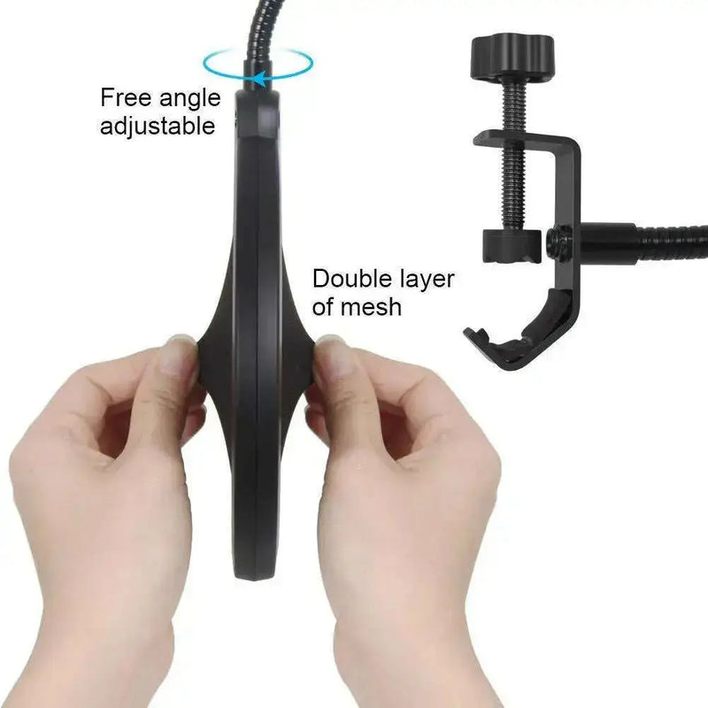 Black-Double-Layer-Studio-Microphone-Mic-Wind-Screen-Filter-For-Speaking-Recording-GreatEagleInc-334210333