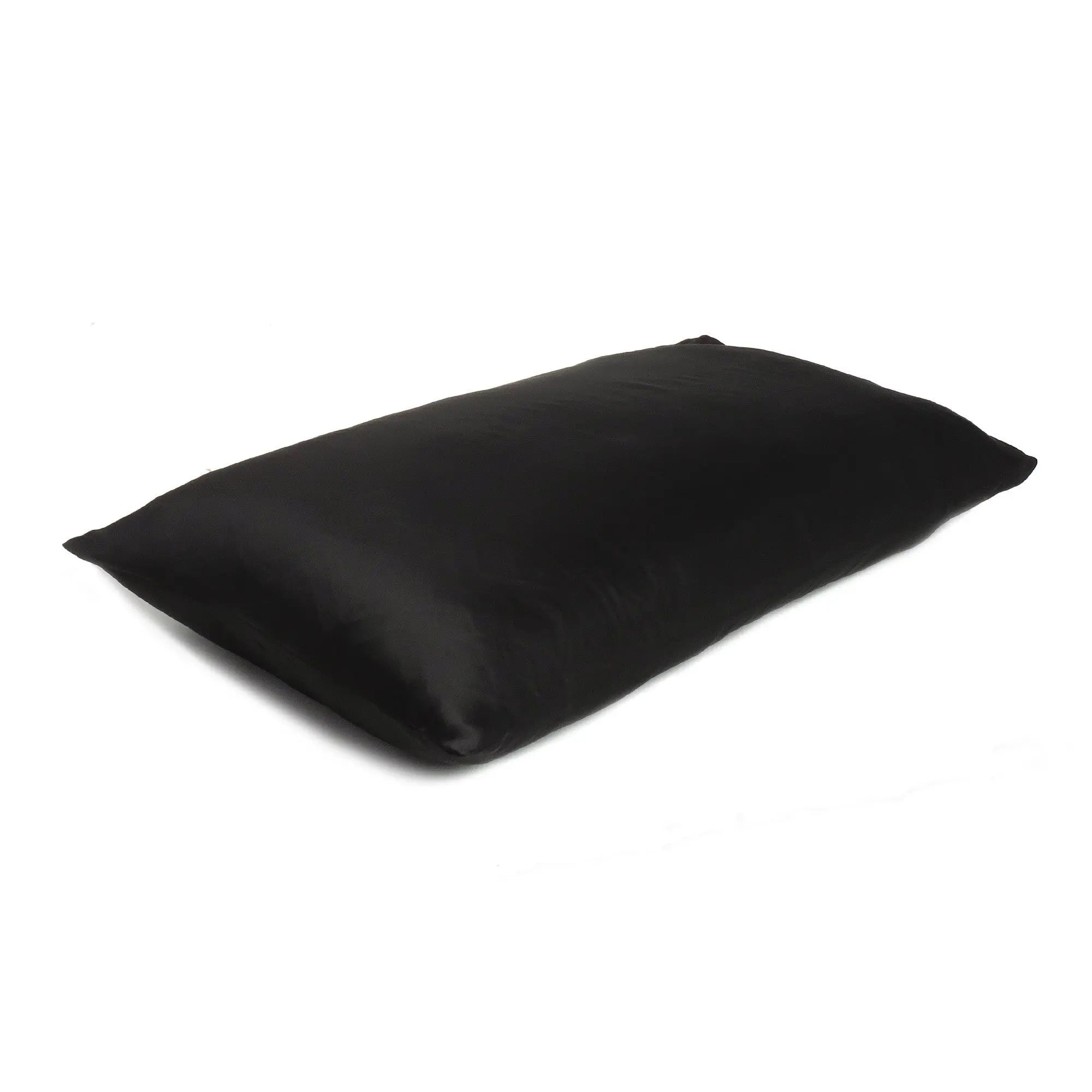 Black Dreamy Set Of 2 Silky Satin Queen Pillowcases Homeroots Bed & Bath