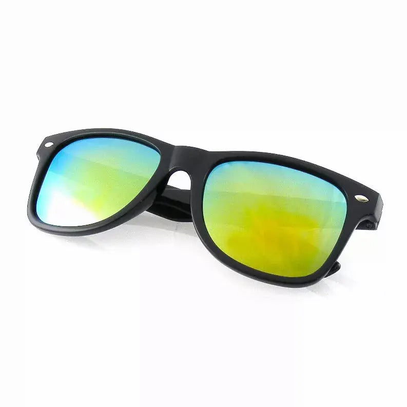 Black Flash Reflective Polarized Horned Rim Sunglasses Sunglass Memphis