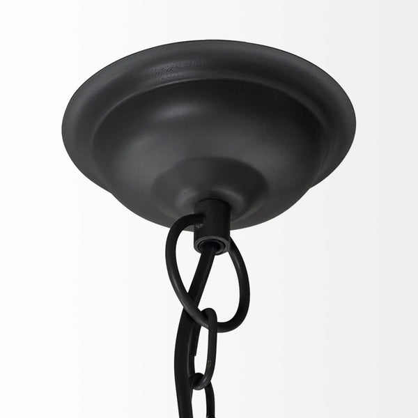 Black Four Light Metal Dimmable Chandelier With Black Shades Homeroots Lighting