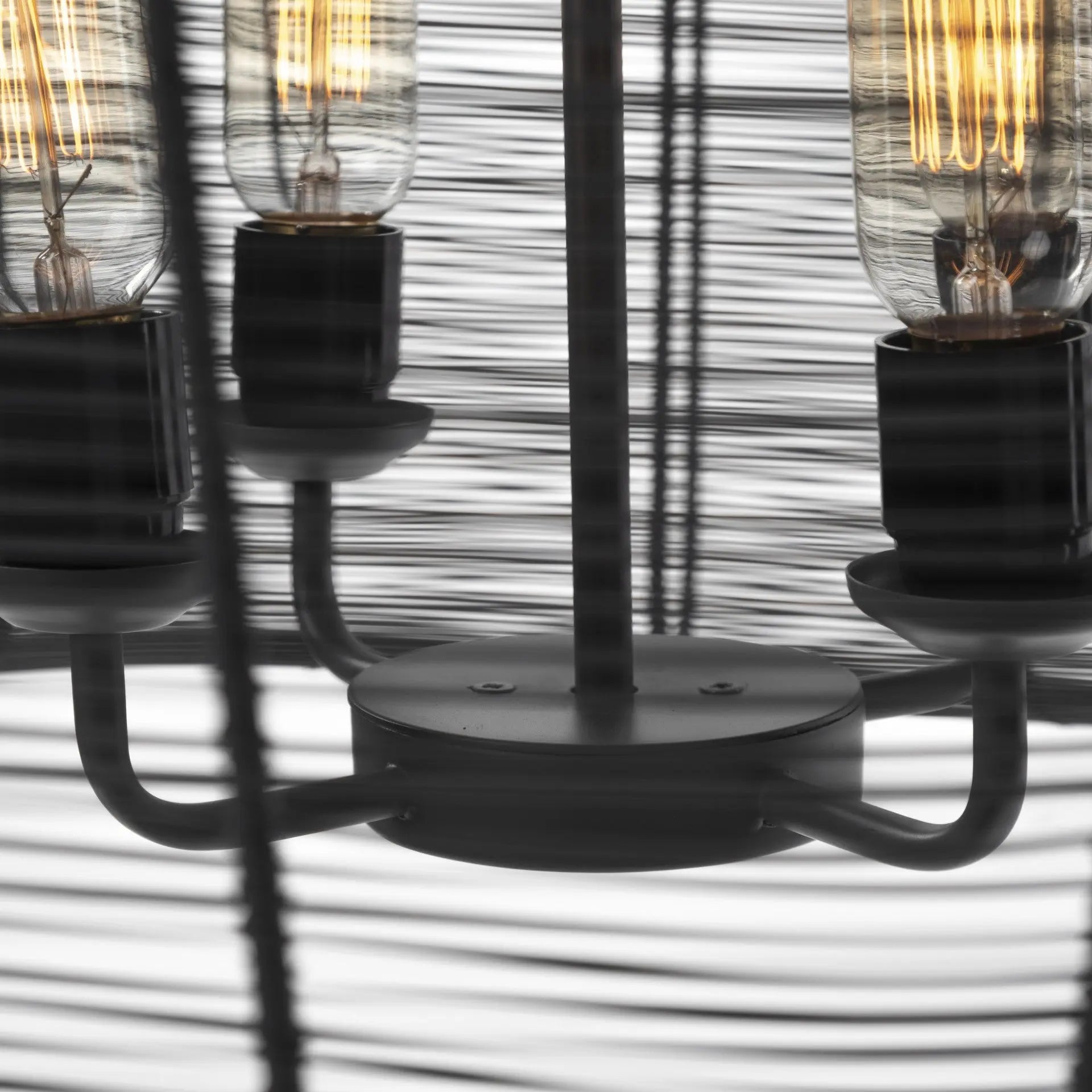 Black Four Light Metal Dimmable Chandelier With Black Shades Homeroots Lighting
