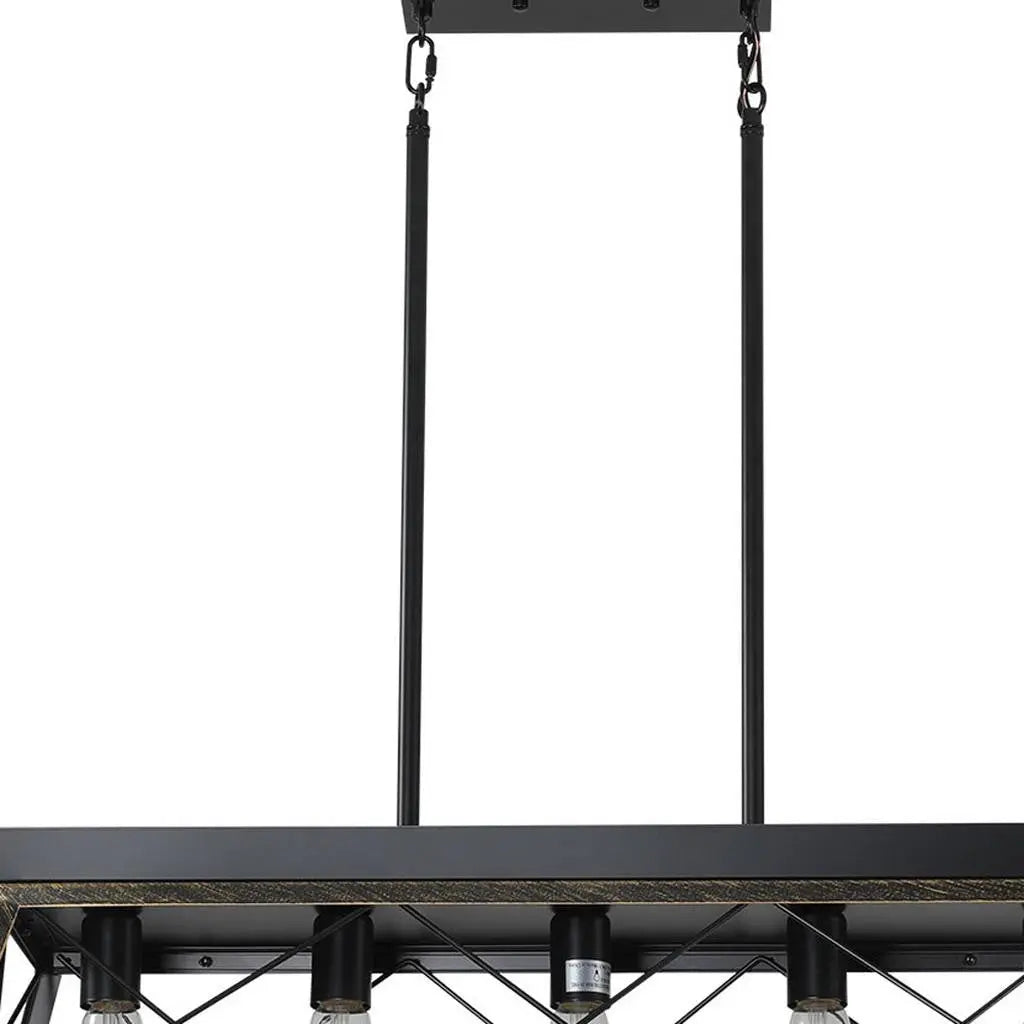 Black Geometric Kitchen Island Five Light Metal Ceiling Light Homeroots Lighting