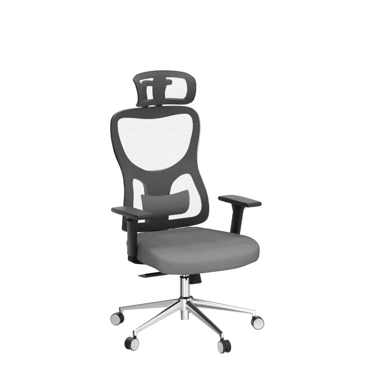 Black Gray and Silver Adjustable Height Swivel Rolling Office Chair Homeroots Office