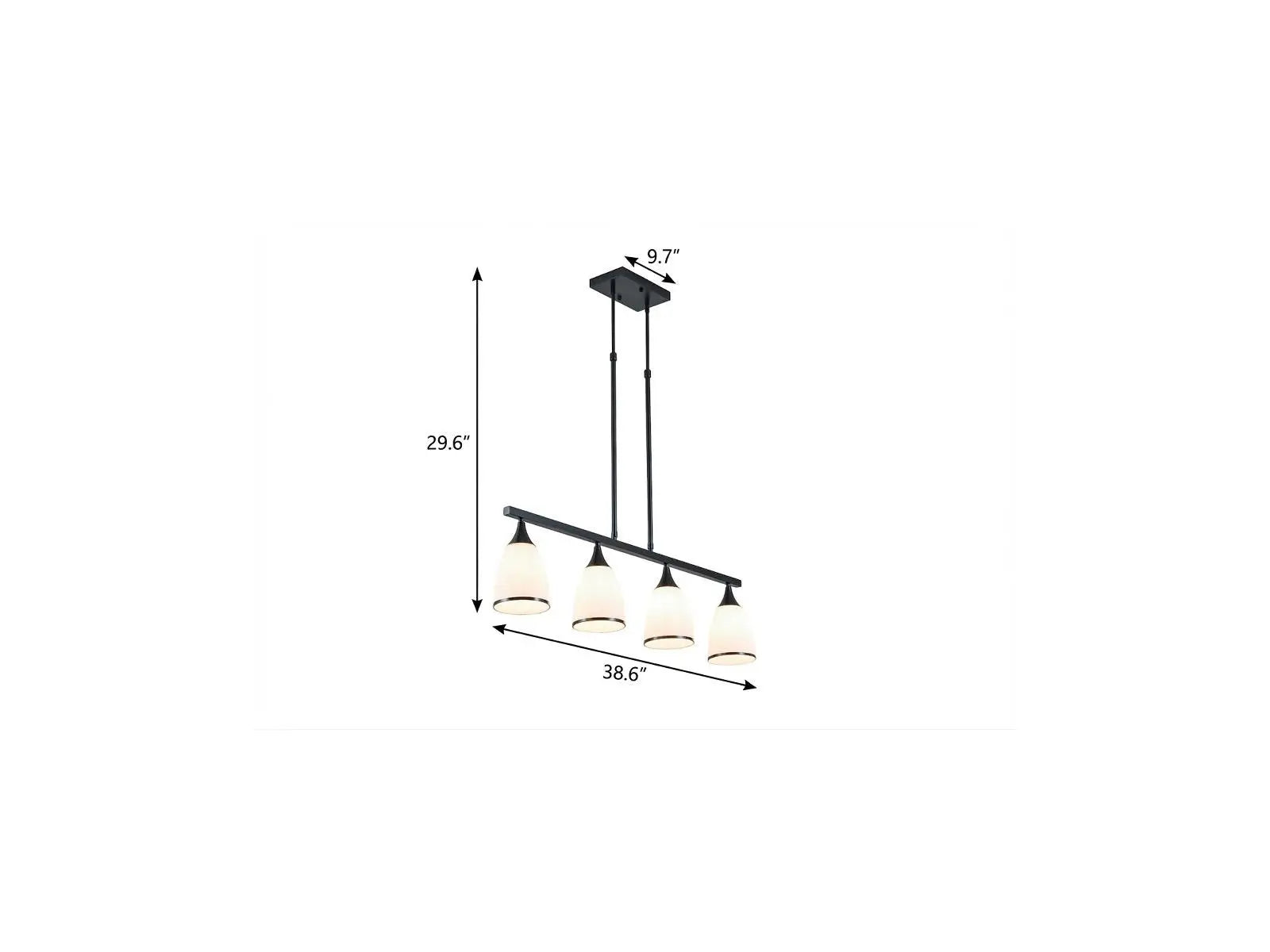 Black Kitchen Island Four Light Glass and Wrought Iron Frosted Glass Flush Chandelier With Black Shades Homeroots Lighting