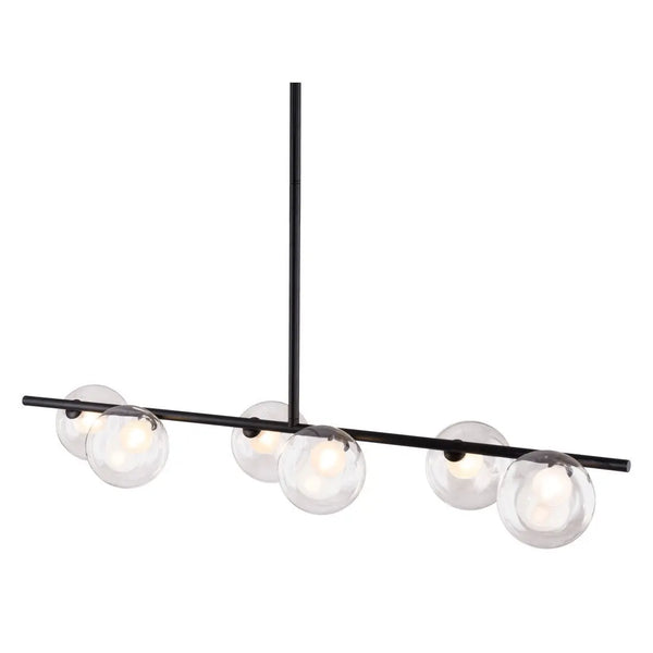 Black Kitchen Island Six Light Metal Ceiling Light Homeroots Lighting