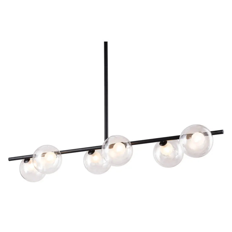Black Kitchen Island Six Light Metal Ceiling Light Homeroots Lighting