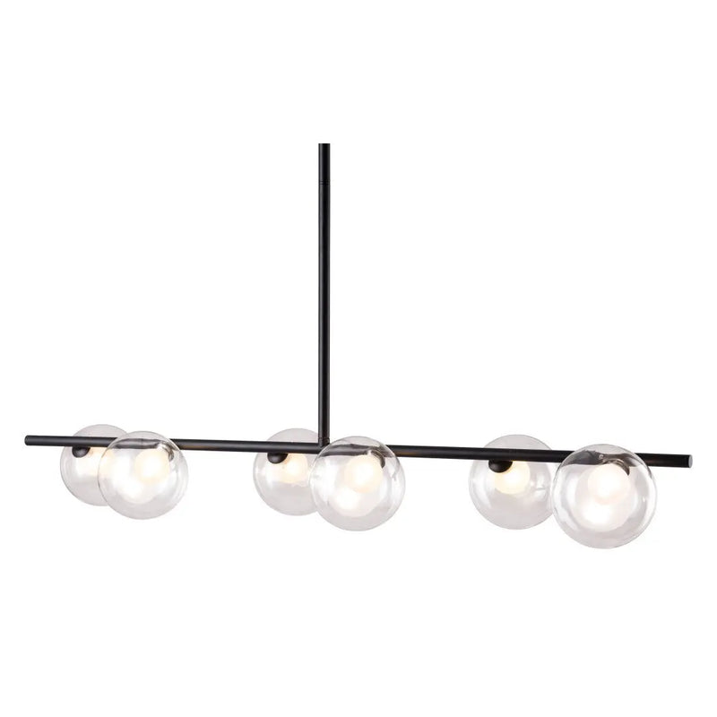 Black Kitchen Island Six Light Metal Ceiling Light Homeroots Lighting