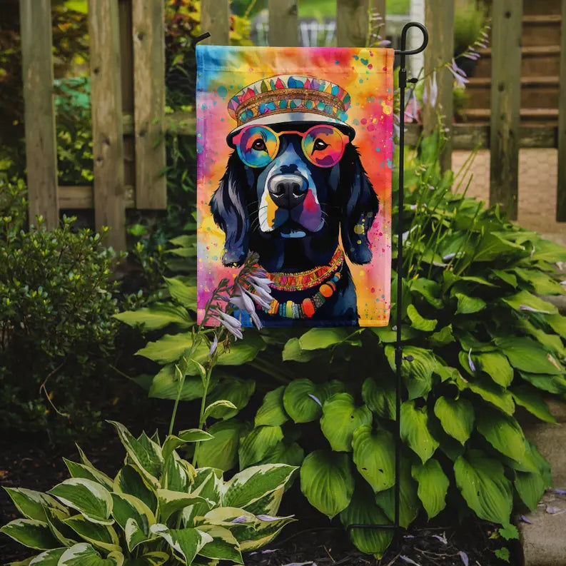 Black Labrador Hippie Dawg Garden Flag Caroline's Treasures