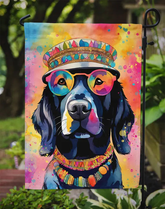 Black Labrador Hippie Dawg Garden Flag Caroline's Treasures
