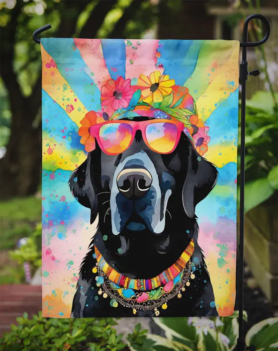 Black Labrador Hippie Dawg Garden Flag Caroline's Treasures