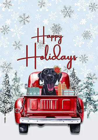 Black Labrador - Hippie Hound Studio Best of Breed Holiday House and Garden Flag Best of Breed