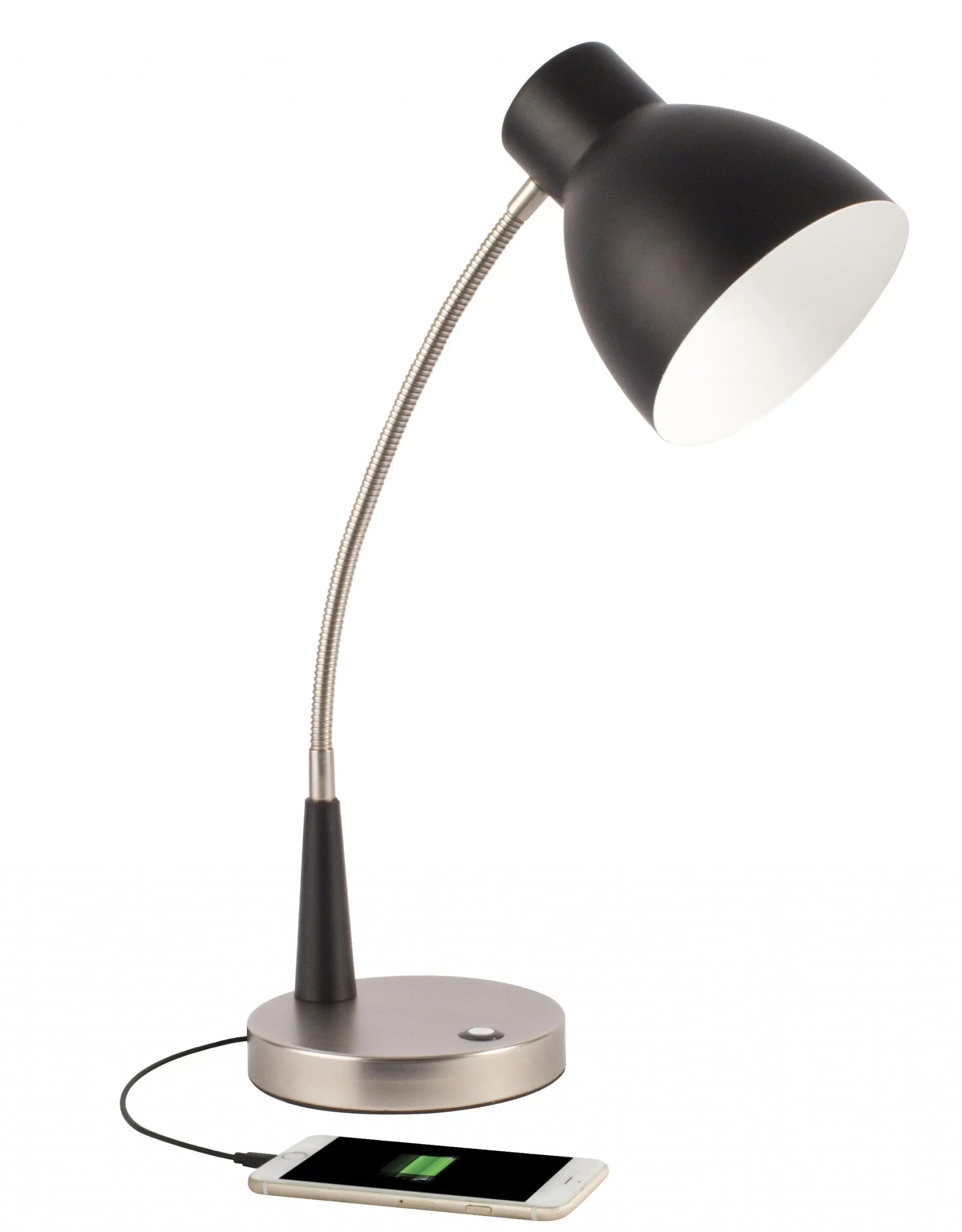 Black Matte and Silver LED Adjustable Desk Lamp Homeroots Lighting