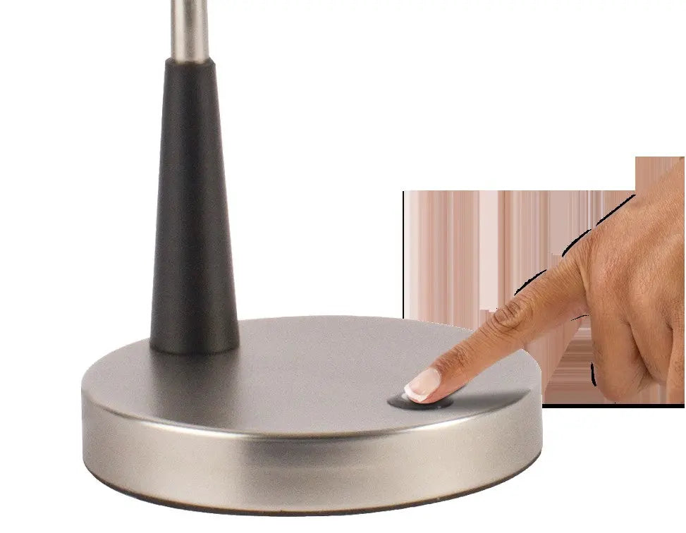 Black Matte and Silver LED Adjustable Desk Lamp Homeroots Lighting