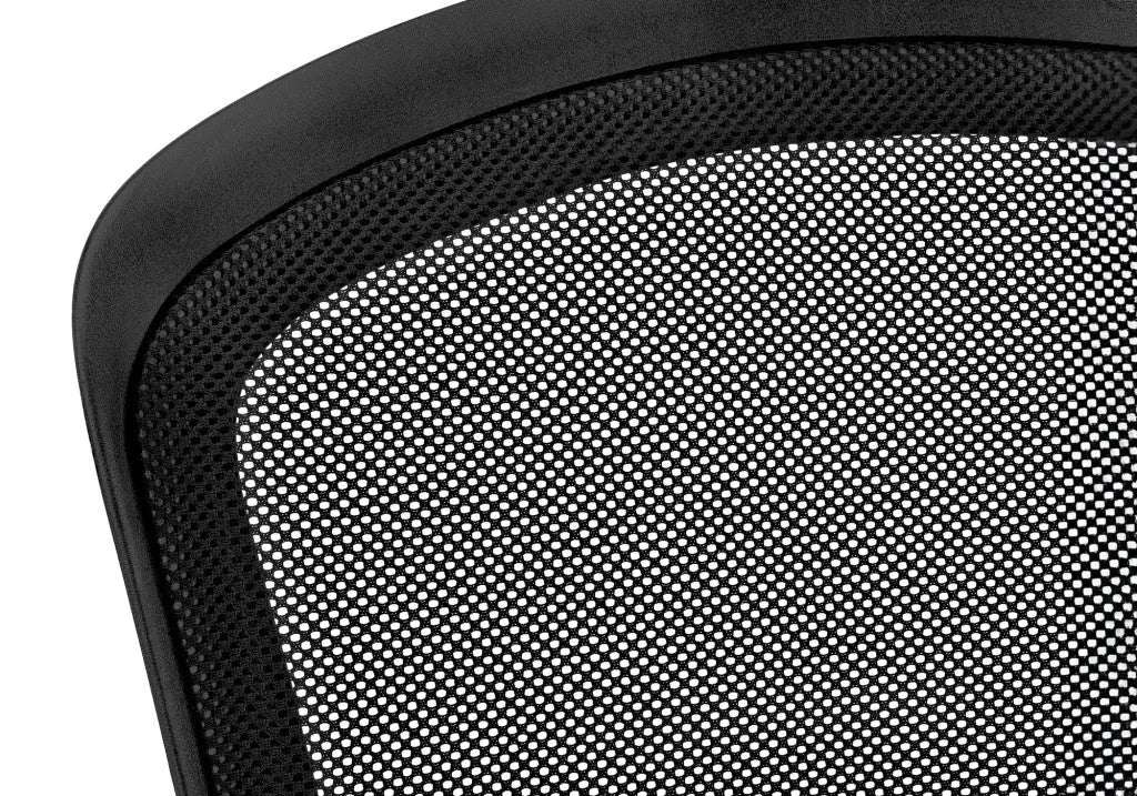 Black Polyester Seat Swivel Adjustable Task Chair Mesh Back Plastic Frame Homeroots Office