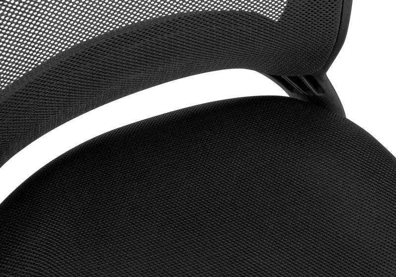 Black Polyester Seat Swivel Adjustable Task Chair Mesh Back Plastic Frame Homeroots Office