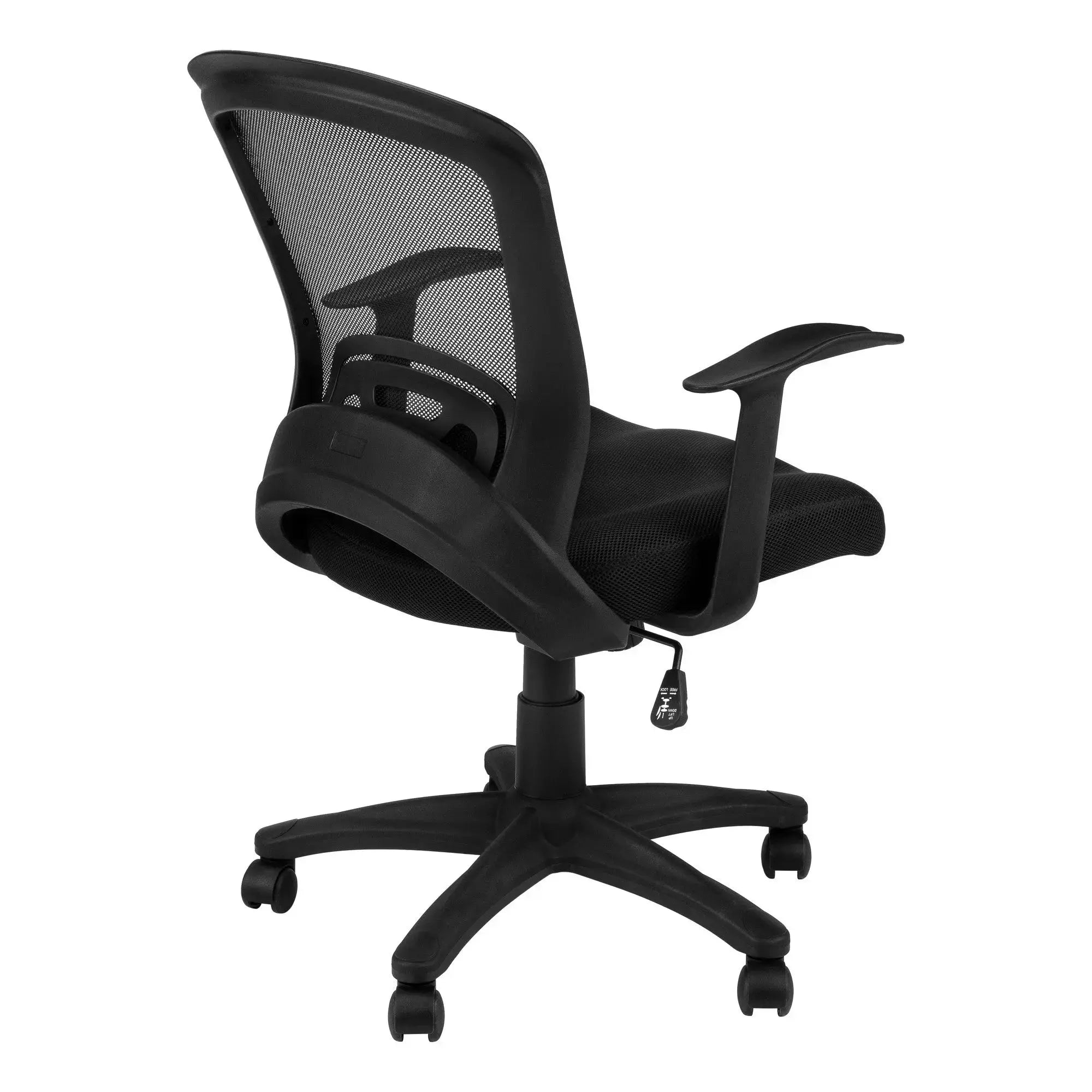 Black Polyester Seat Swivel Adjustable Task Chair Mesh Back Plastic Frame Homeroots Office