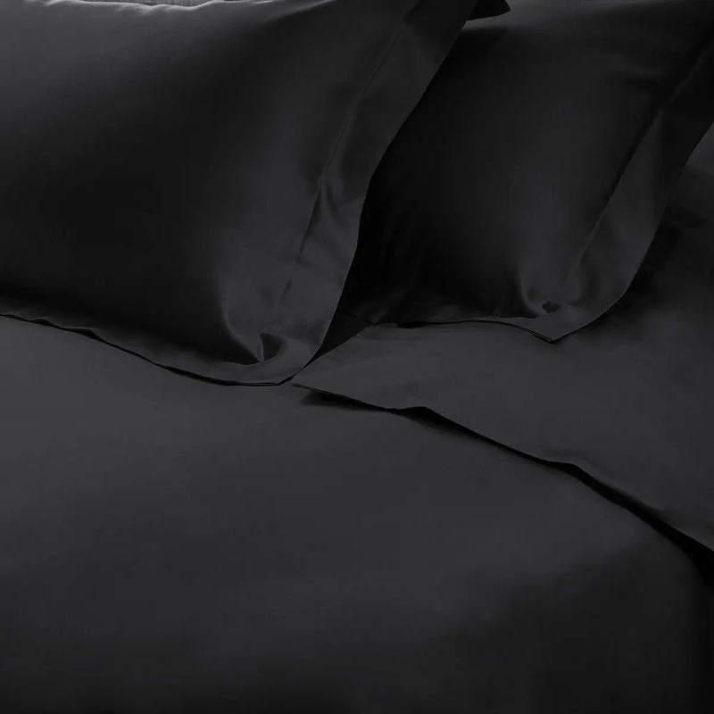 Black Queen Cotton Blend 650 Thread Count Washable Duvet Cover Set Homeroots Bed & Bath