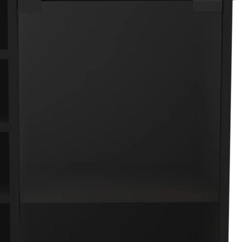 Black Rolling Bar Cart With Wine Storage - GreatEagleInc