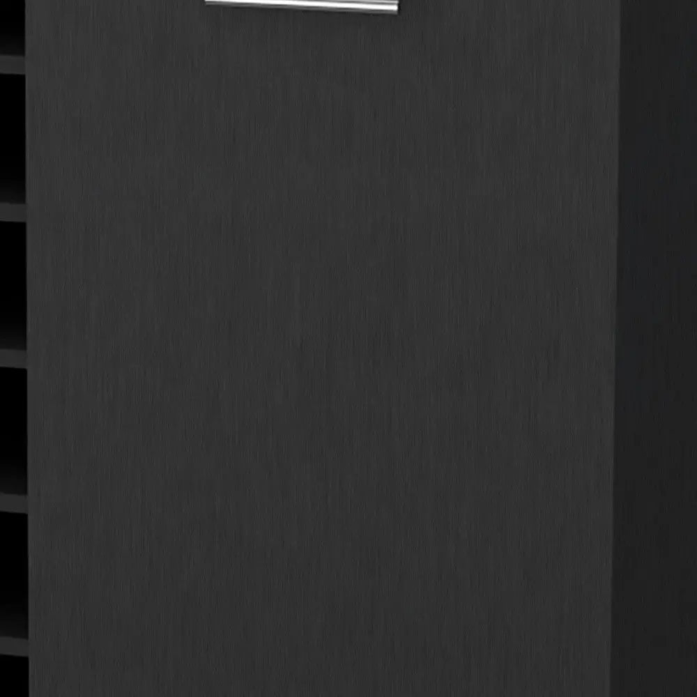 Black Rolling Bar Cart With Wine Storage Homeroots Kitchen & Dining